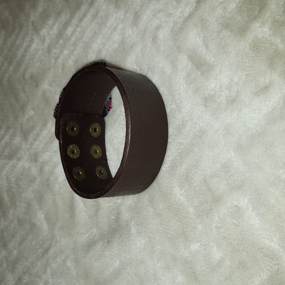 Men's leather cuff bracelet
